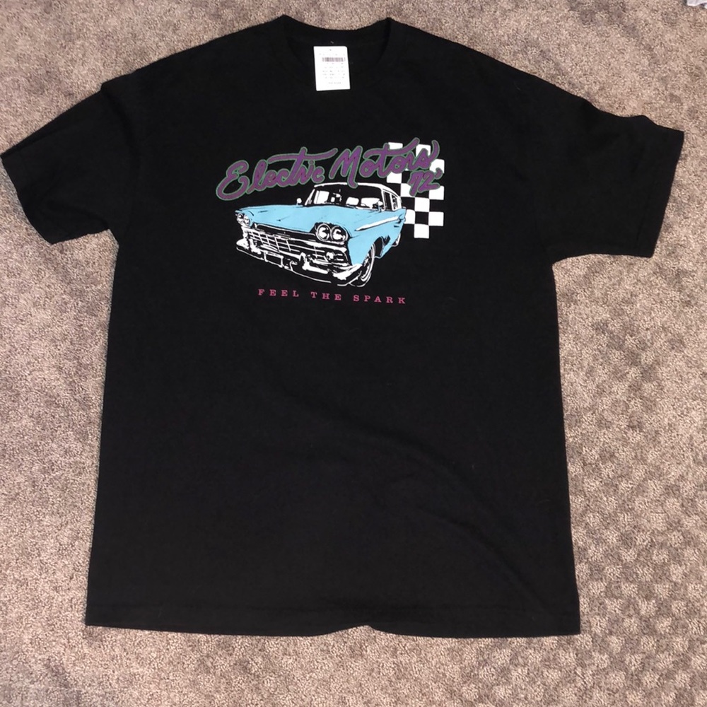 Black Brandy Melville Electric Motors Tee